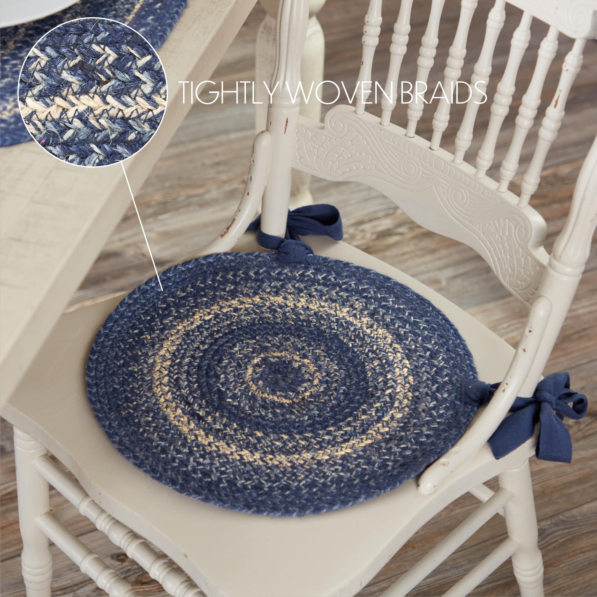 Great Falls Blue Jute Chair Pad - Image 2
