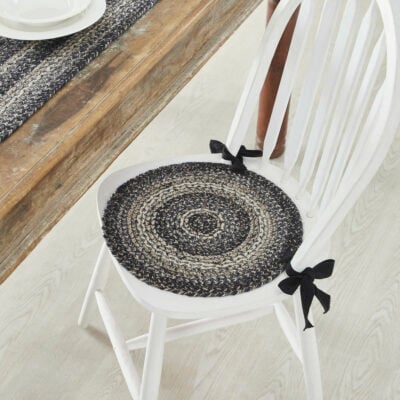 Sawyer Mill Black White Jute Chair Pad