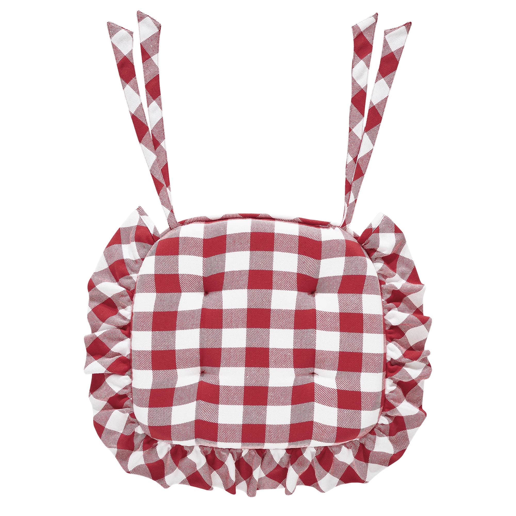 Annie Buffalo Check Red Ruffled Chair Pad Piper Classics