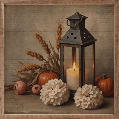 Autumn Lantern Wooden Sign