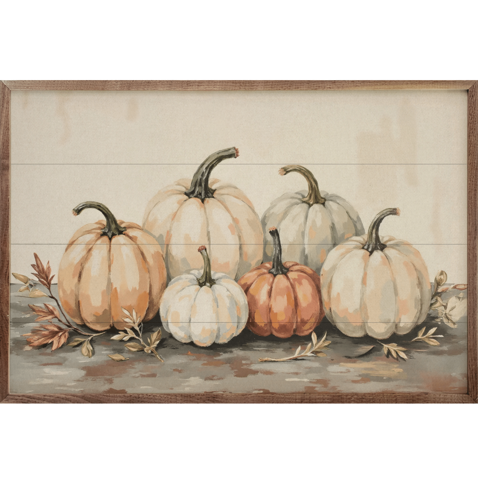 Gathered Pumpkins On A Tabletop Wooden Sign - Image 2
