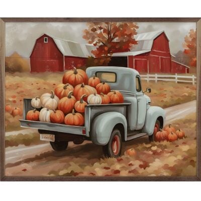 Pumpkin Harvest Truck Wooden Sign