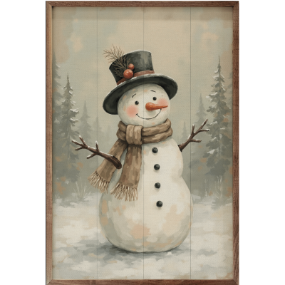Snowman Wooden Sign