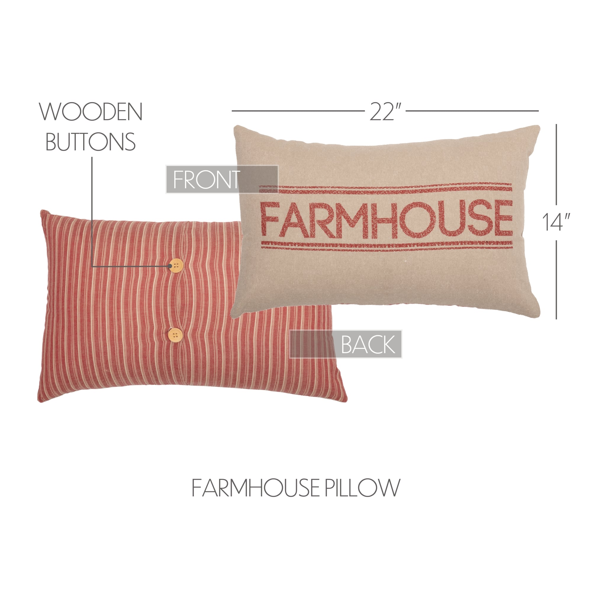 Sawyer Mill Red Farmhouse Filled Pillow - 14" x 22" - Image 3