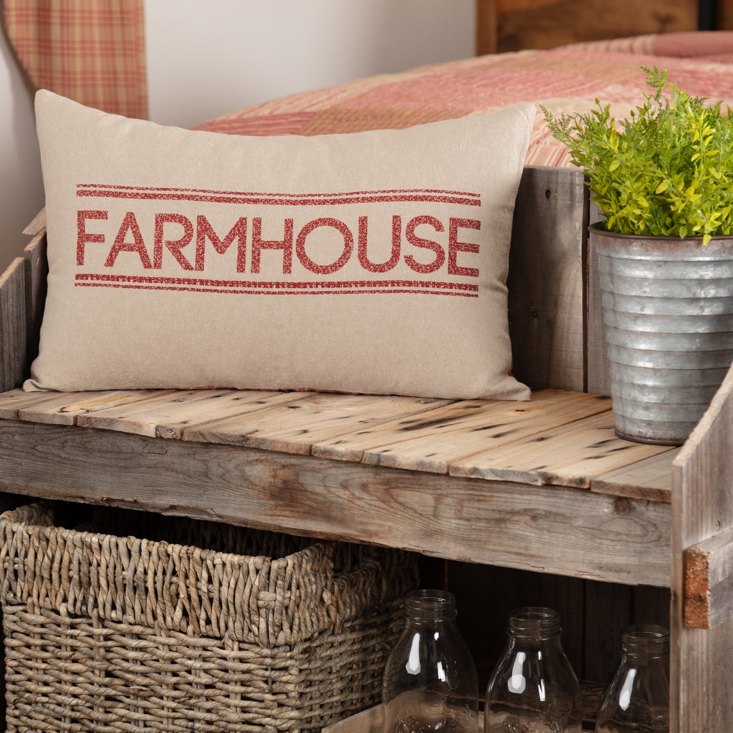 Sawyer Mill Red Farmhouse Filled Pillow - 14" x 22"