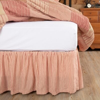Sawyer Mill Red Ticking Bed Skirts