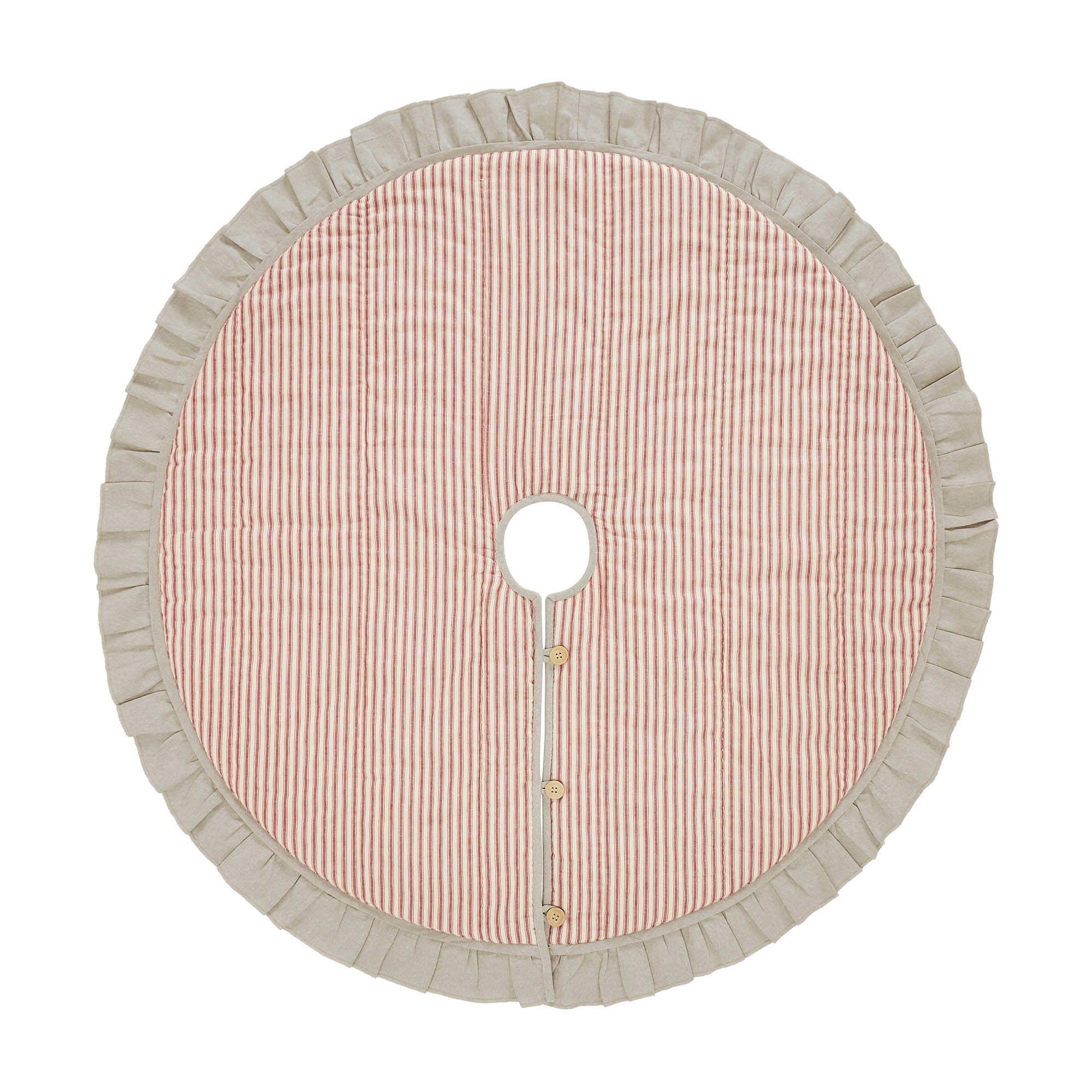 Sawyer Mill Red Ticking Stripe Tree Skirt - 36" - Image 6
