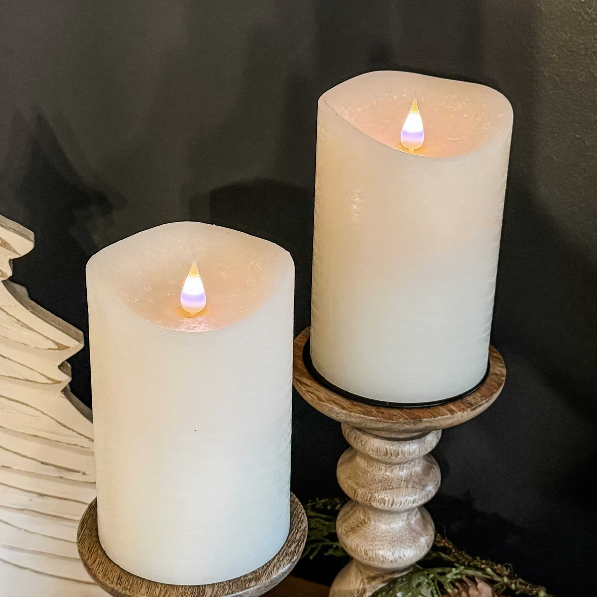 Warm Glow Candle Company Nutmeg & Cream Hearth Pillar Candle - 5" X 4.5", Up To 150 Hour Burn