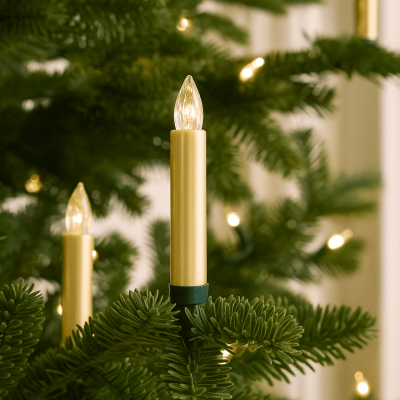 Evergreen Glow Clip-On Taper LED Candles w/ Remote, Set/24