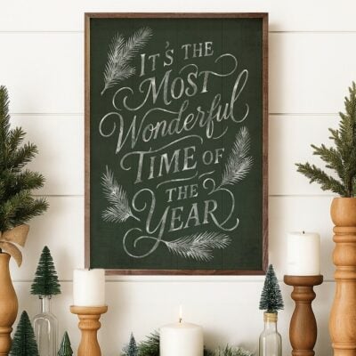 It's The Most Wonderful Time Wooden Sign – Choose Background Color