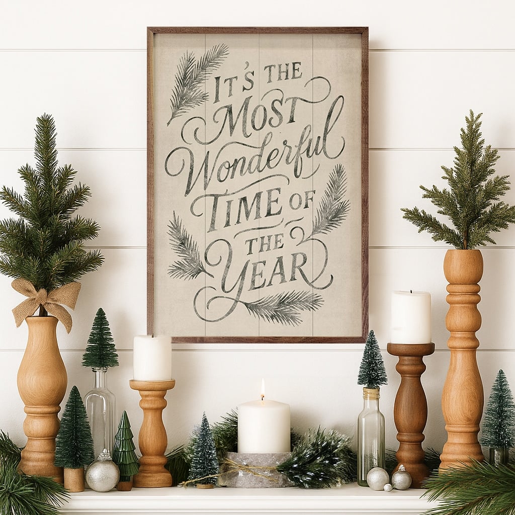 It's The Most Wonderful Time Wooden Sign – Choose Background Color - Image 3