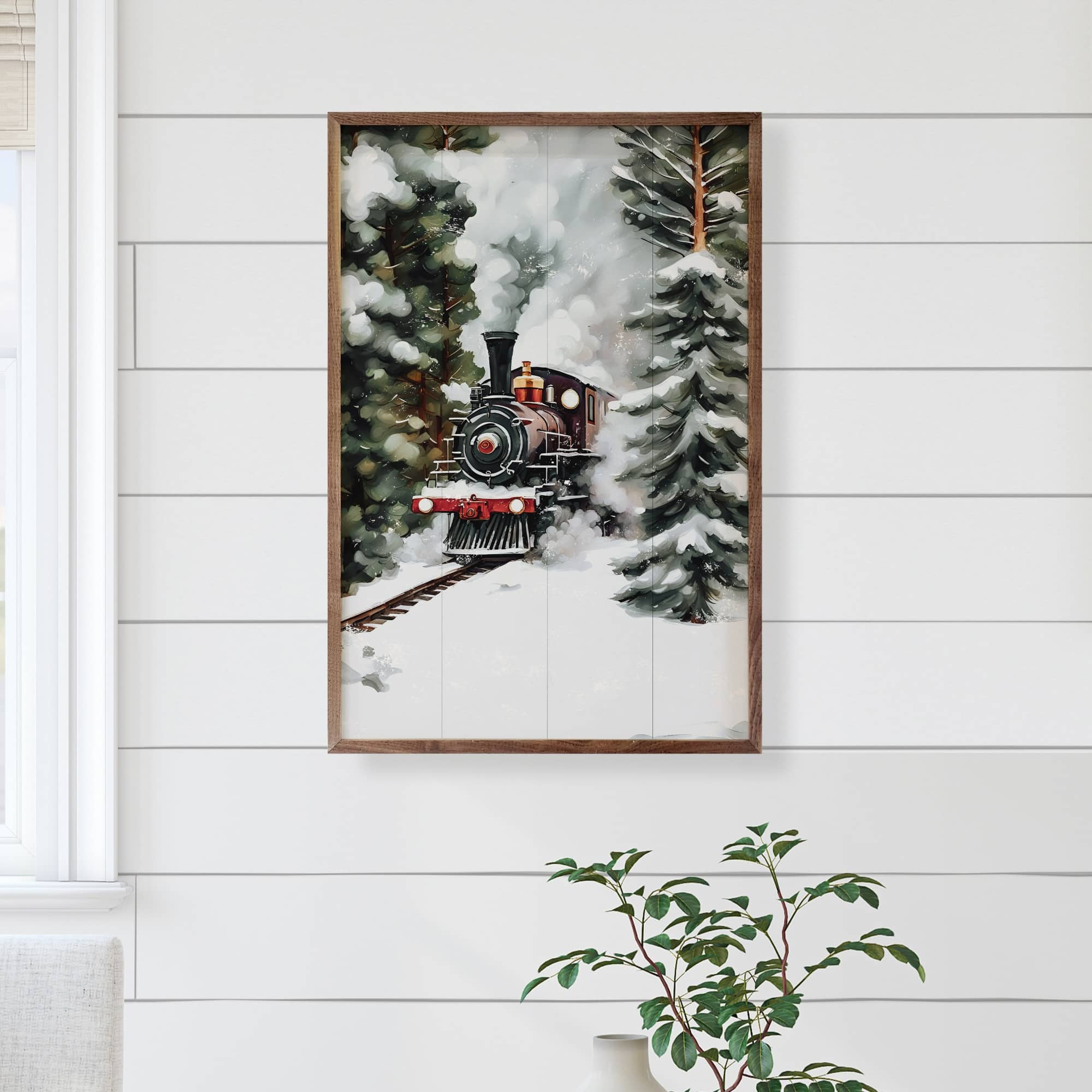 Winter Mountan Train Wooden Sign - Image 2