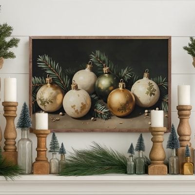 Bright Christmas Ornaments Wooden Sign