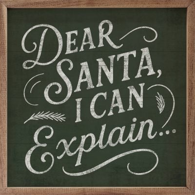 Dear Santa Wooden Sign - Choose Color