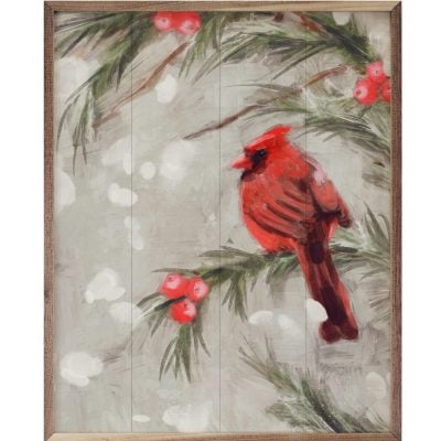 Cardinal III Wooden Sign