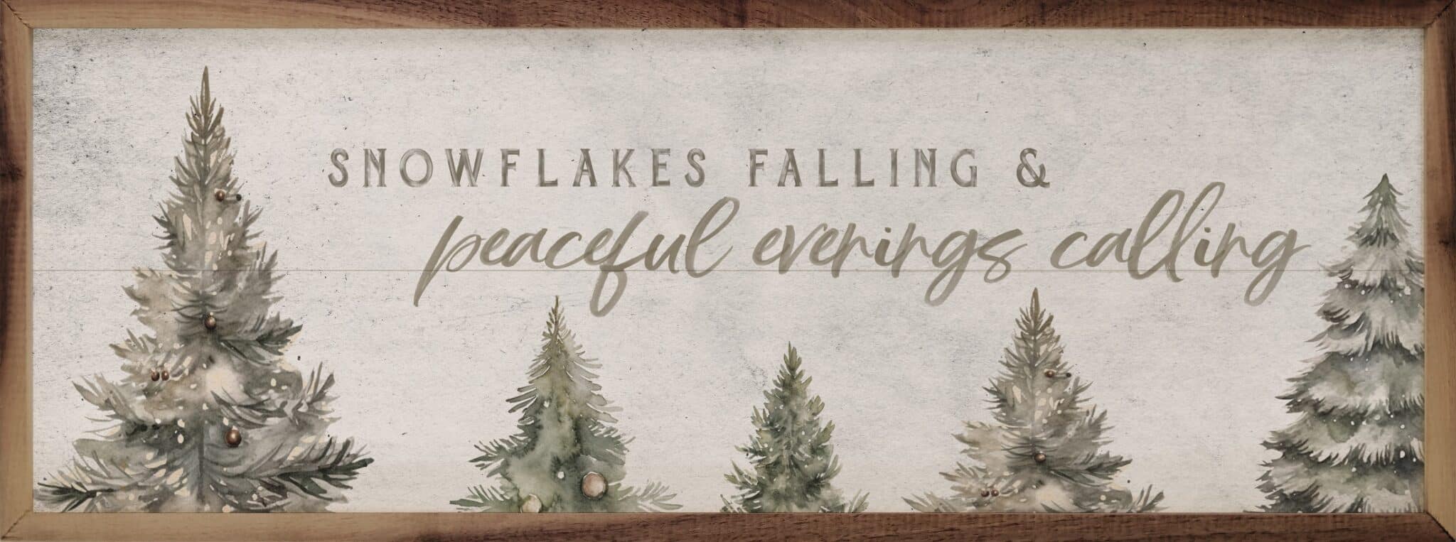 Snowflakes Falling Pines White Wooden Sign - Image 5