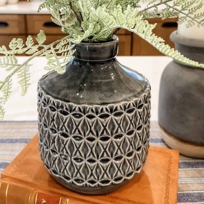 Shadow Ridge Geometric Terra Cotta Vase