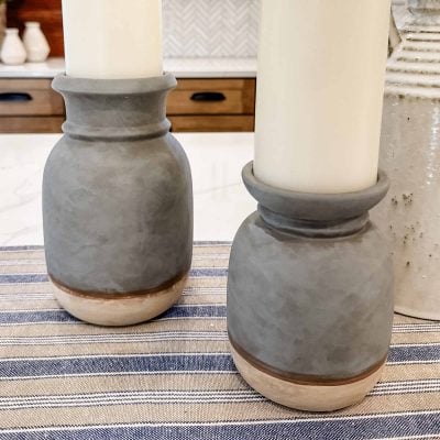 Desert Calm Ceramic Candle Holder, Set/2