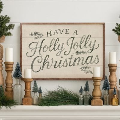 Have A Holly Jolly Christmas Wooden Sign - Choose Background Color
