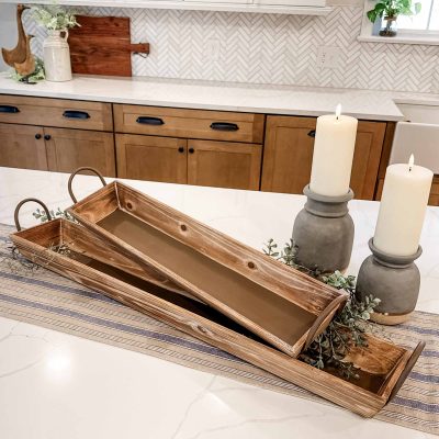 Rustic Manor Wooden Tray, Set/2