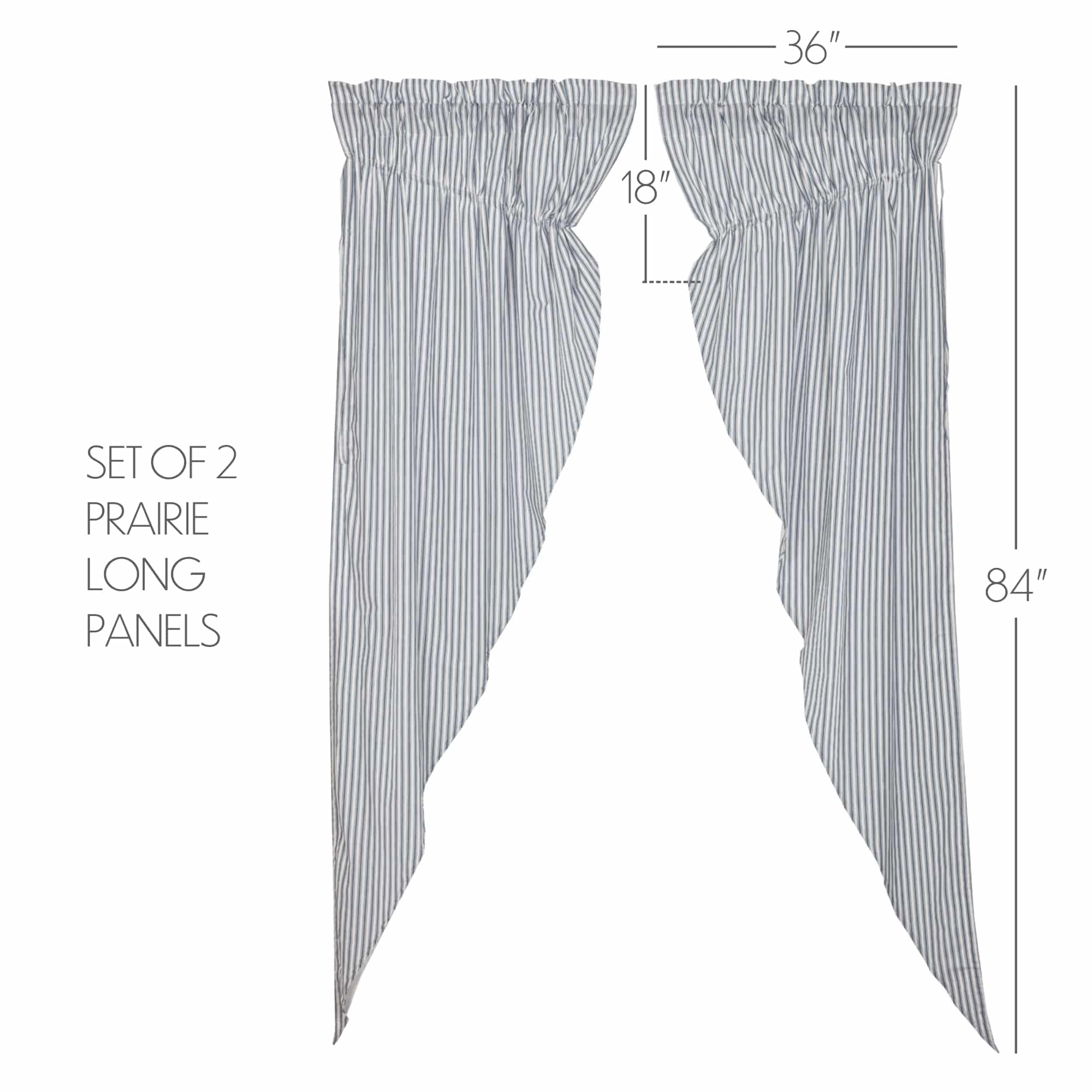 Sawyer Mill Ticking Stripe Blue Prairie Panel - Set/2 - Image 4