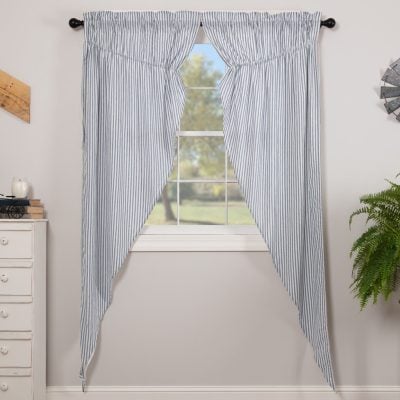 Sawyer Mill Ticking Stripe Blue Prairie Panel - Set/2