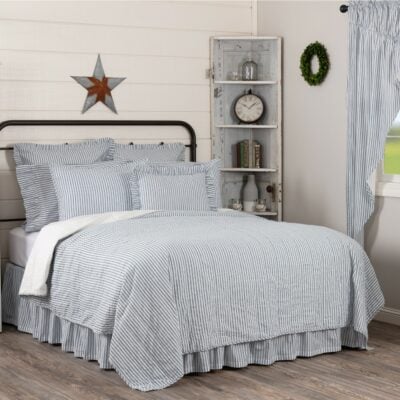Sawyer Mill Blue Ticking Stripe Coverlet