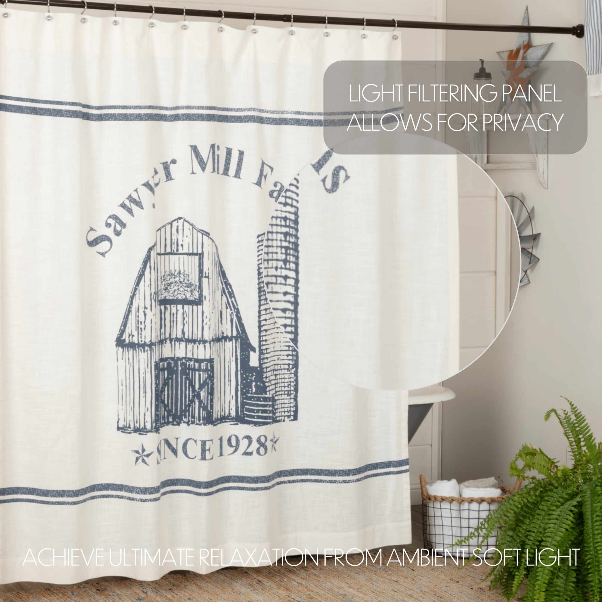 Sawyer Mill Blue Windmill Shower Curtain - Image 4