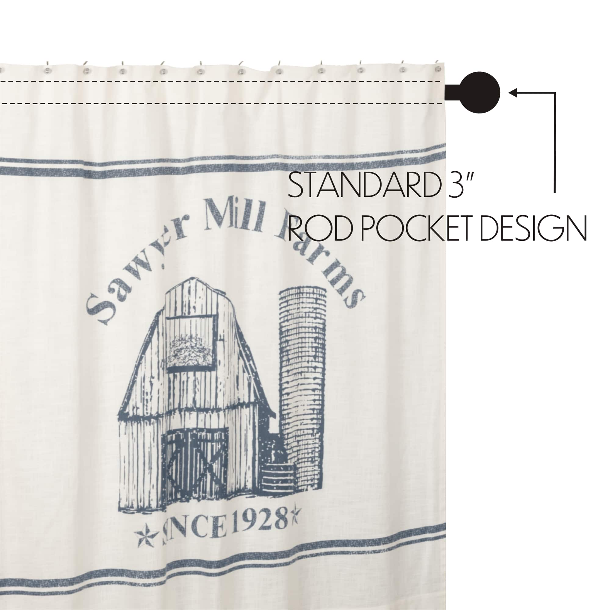 Sawyer Mill Blue Windmill Shower Curtain - Image 3