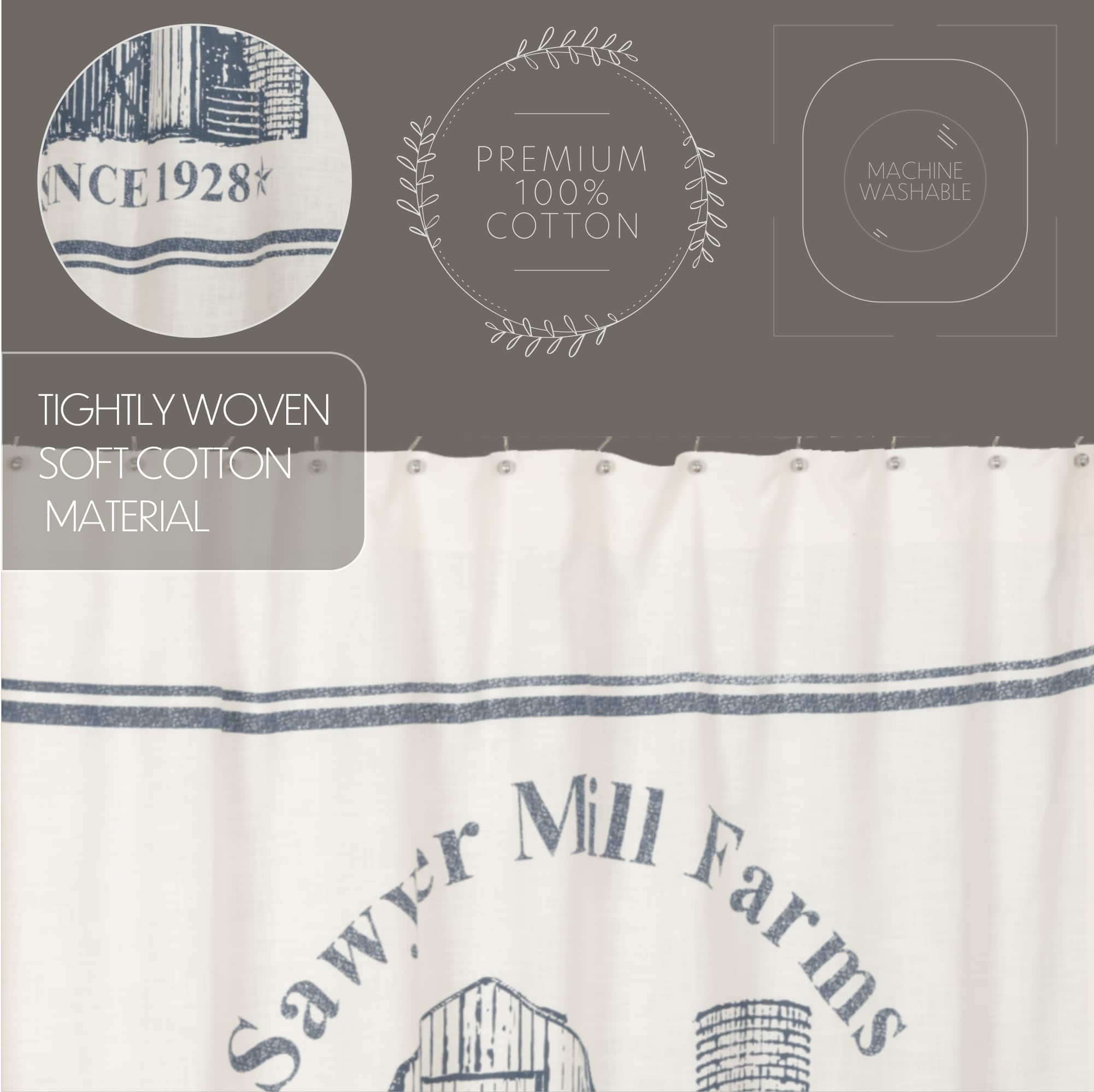 Sawyer Mill Blue Windmill Shower Curtain - Image 2