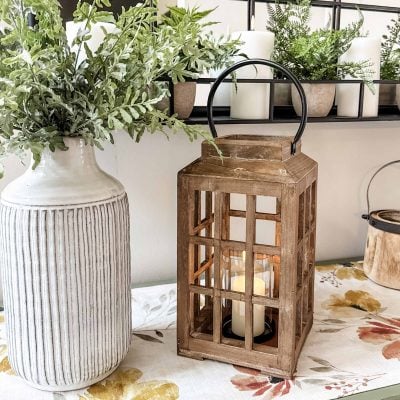 Weathered Haven Wooden Lantern