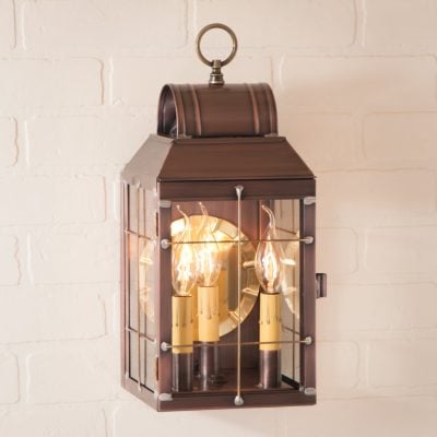 Martha's Wall Lantern - Brass or Copper