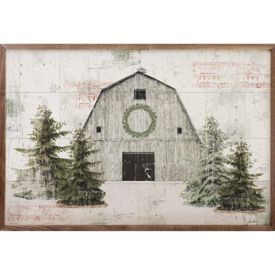Wooded Holiday I Barn Wooden Sign