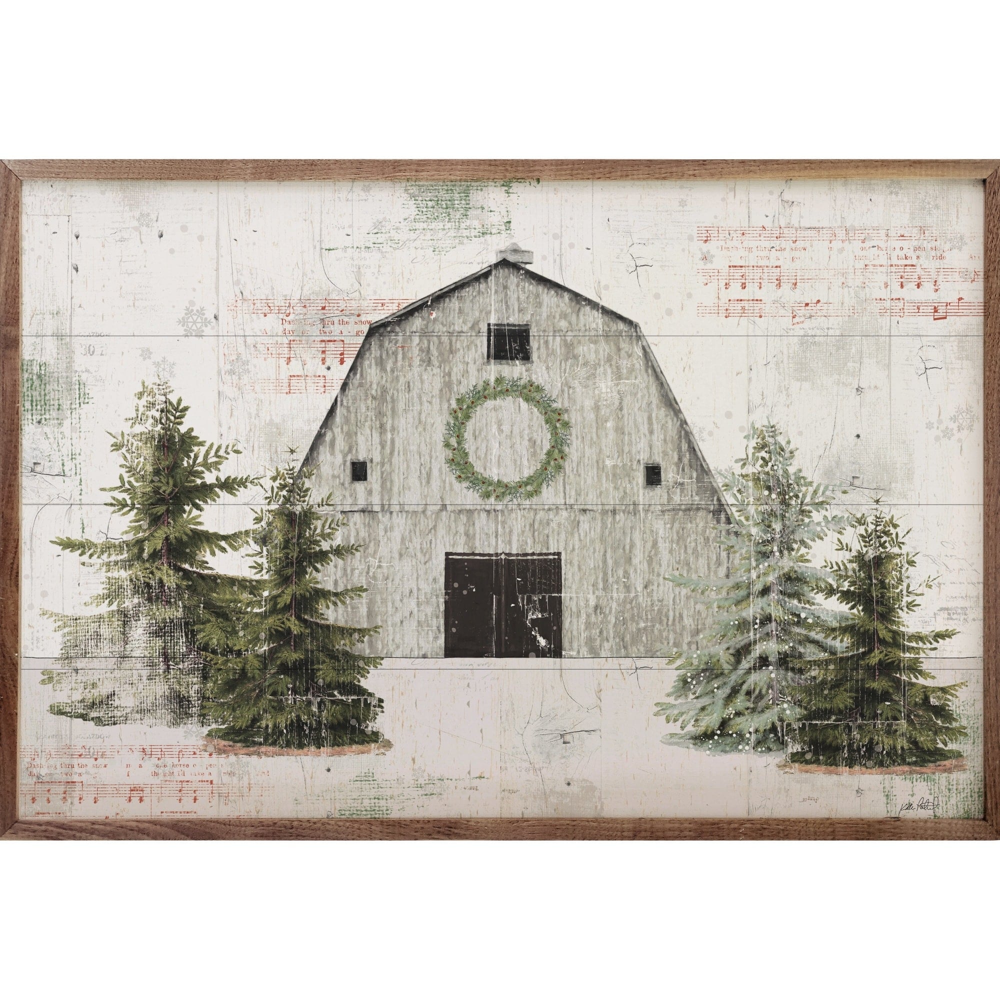 Wooded Holiday I Barn Wooden Sign