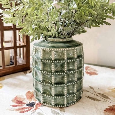 Verdant Echo Glazed Terra Cotta Vase