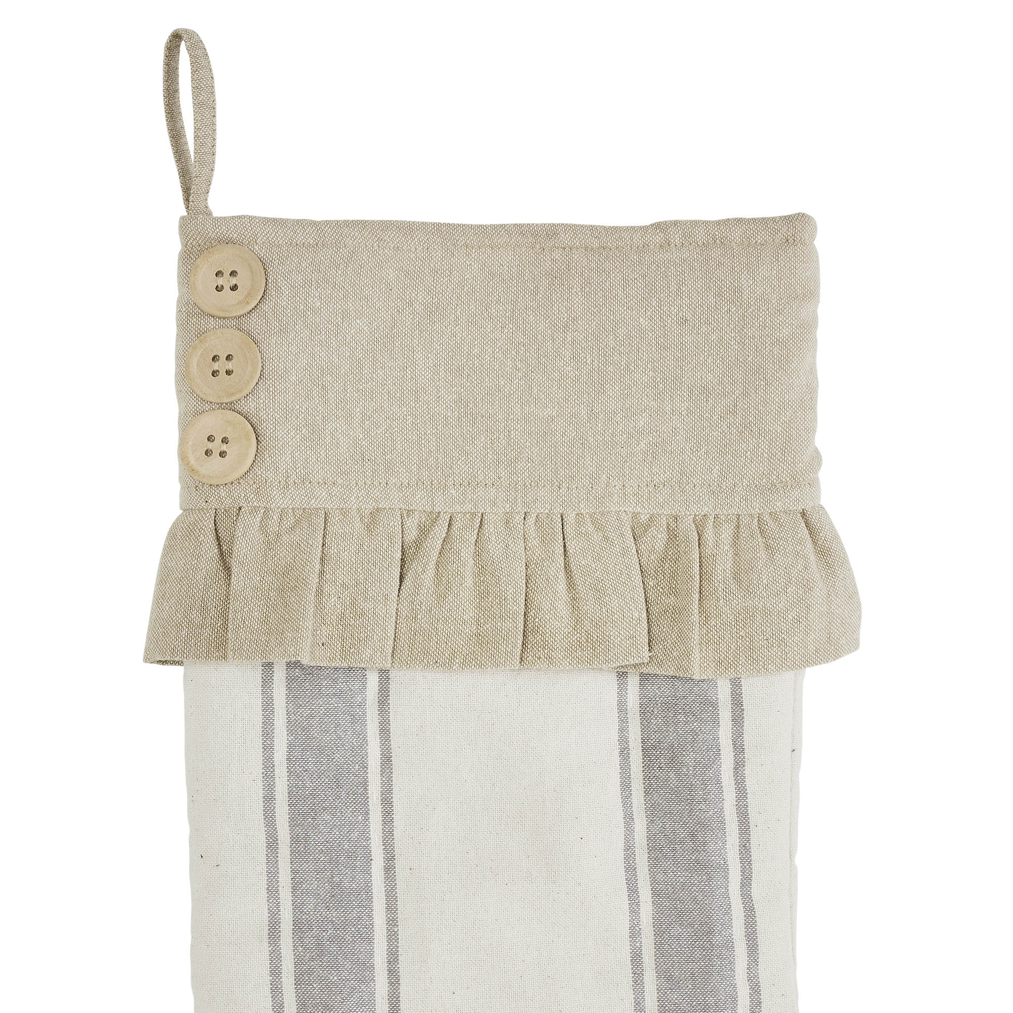 Grace Grain Sack Stripe Ruffled Stocking - Image 3