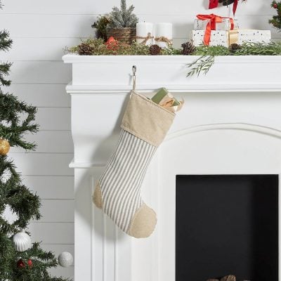 Grace Ticking Stripe Patch Stocking