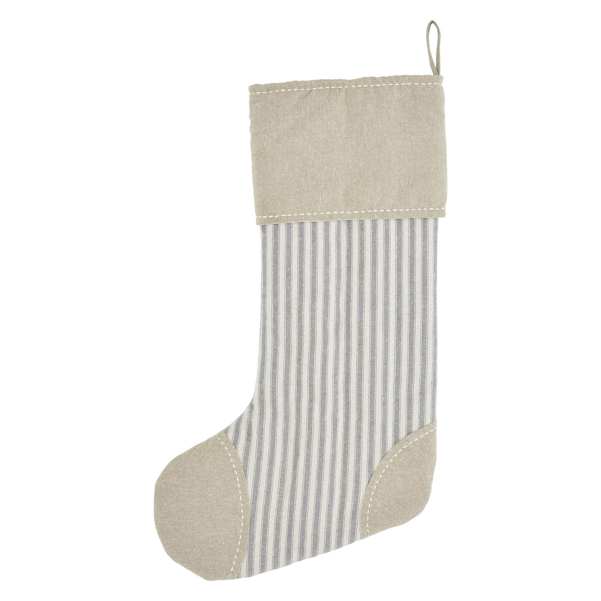 Grace Ticking Stripe Patch Stocking - Image 5