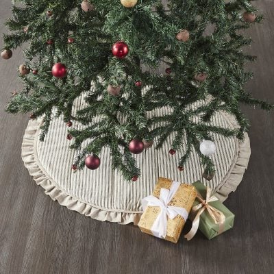 Sawyer Mill Charcoal Ticking Stripe Tree Skirt - 36"
