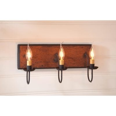 Three Arm Vanity Light in Hartford Colors