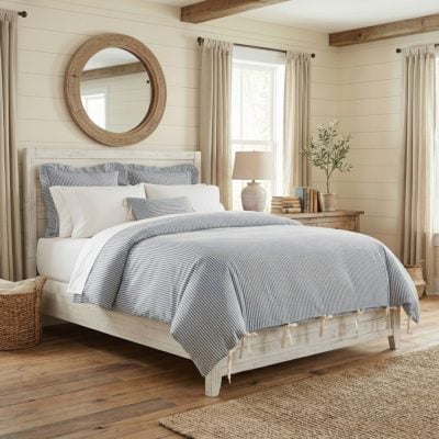 Farmhouse Ticking Blue Duvet Covers