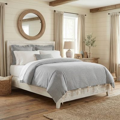 Farmhouse Ticking Gray Duvet Covers