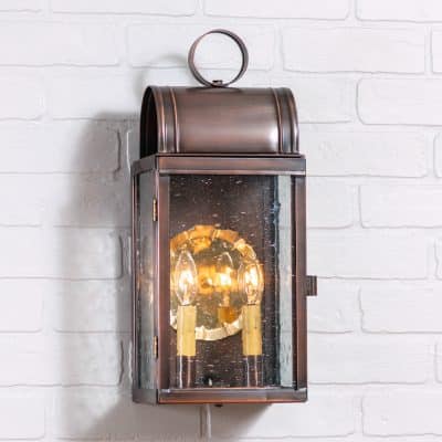 Town Lattice Wall Lantern - Brass or Copper