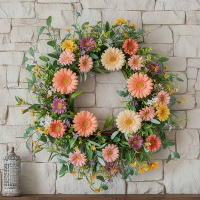Sunburst Meadow Gerbera Daisy Wreath