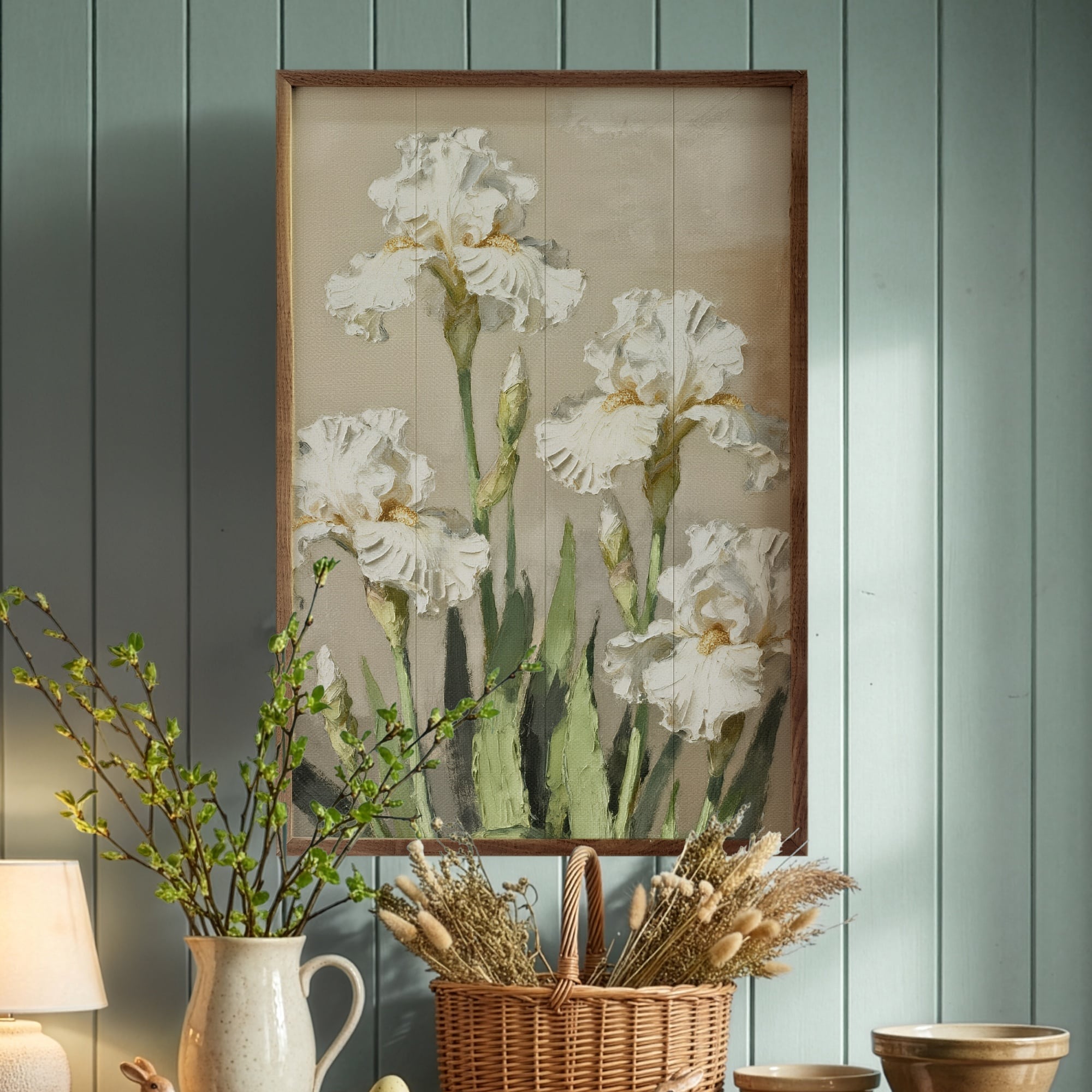 Patchwork Iris by Jenny Parson アートフレーム付き Patchwork Iris