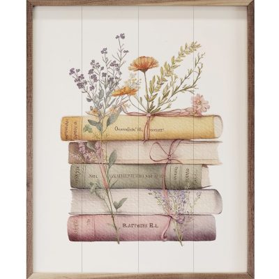 Spring Garden Books Floral Wooden Sign