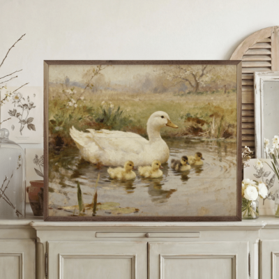 Swimming Ducklings Wooden Sign