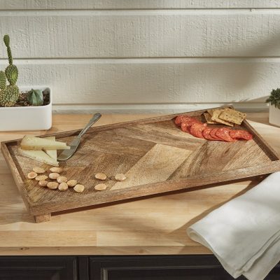 Herringbone Footed Serving Board Large