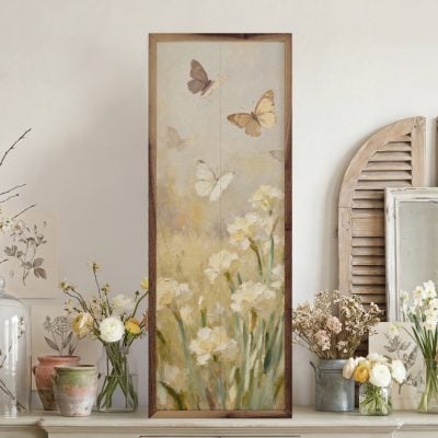 Butterflies One Wooden Sign