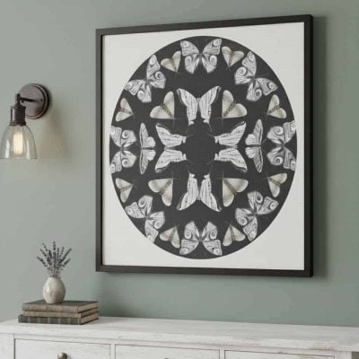 Botanical Grace Framed Butterfly Wall Art, Set/2